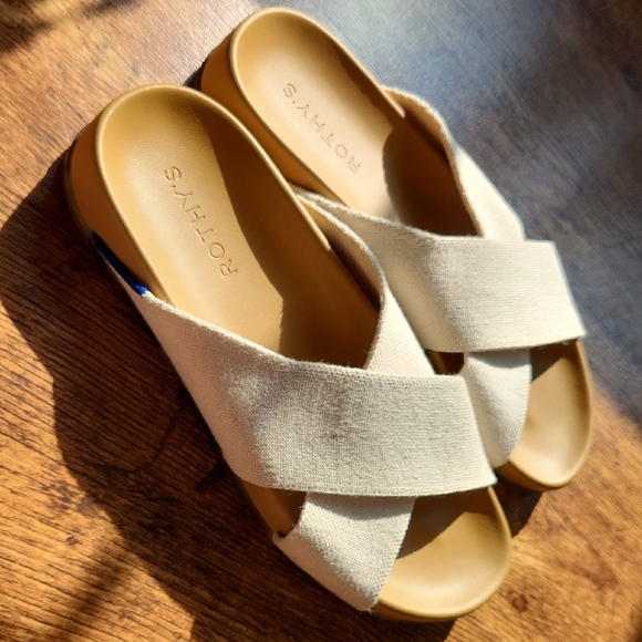 Rothy's Tan Women's Crisscross Sandals - Picture 2 of 5